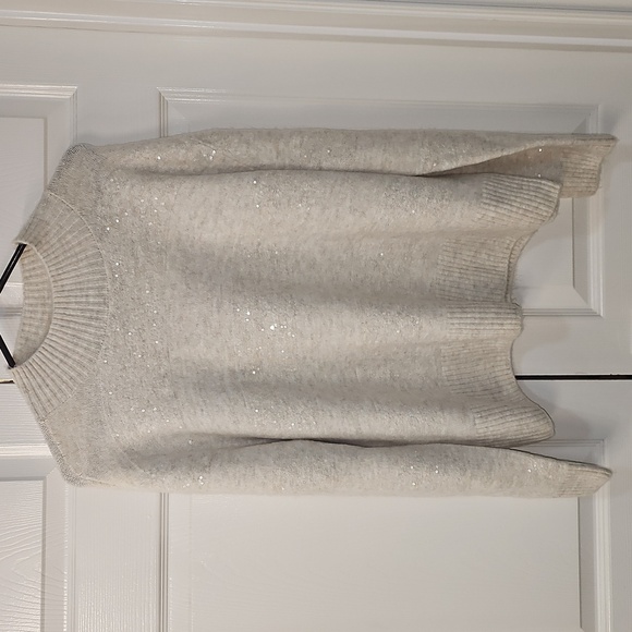 NWT Halogen Mock Neck Sequin Stripe Luxe Sweater XL - Picture 1 of 17